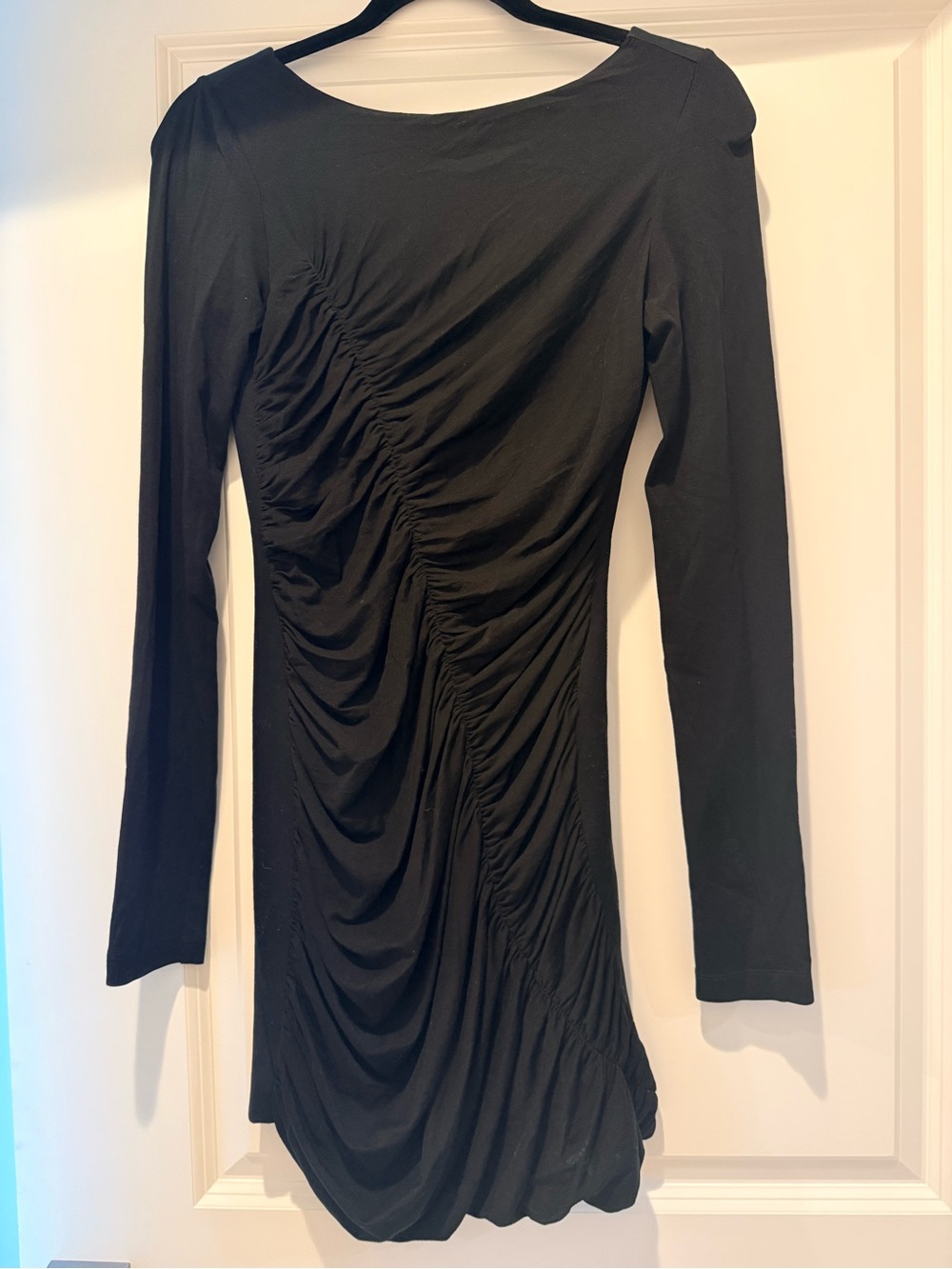 rag & bone Black Long-Sleeve Ruched Bodycon Dress
